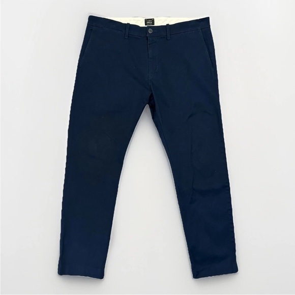 J. Crew Men's Chino Pants Size 34 x 30 Navy Blue Stretch Mid Rise Pockets GUC - Picture 1 of 14